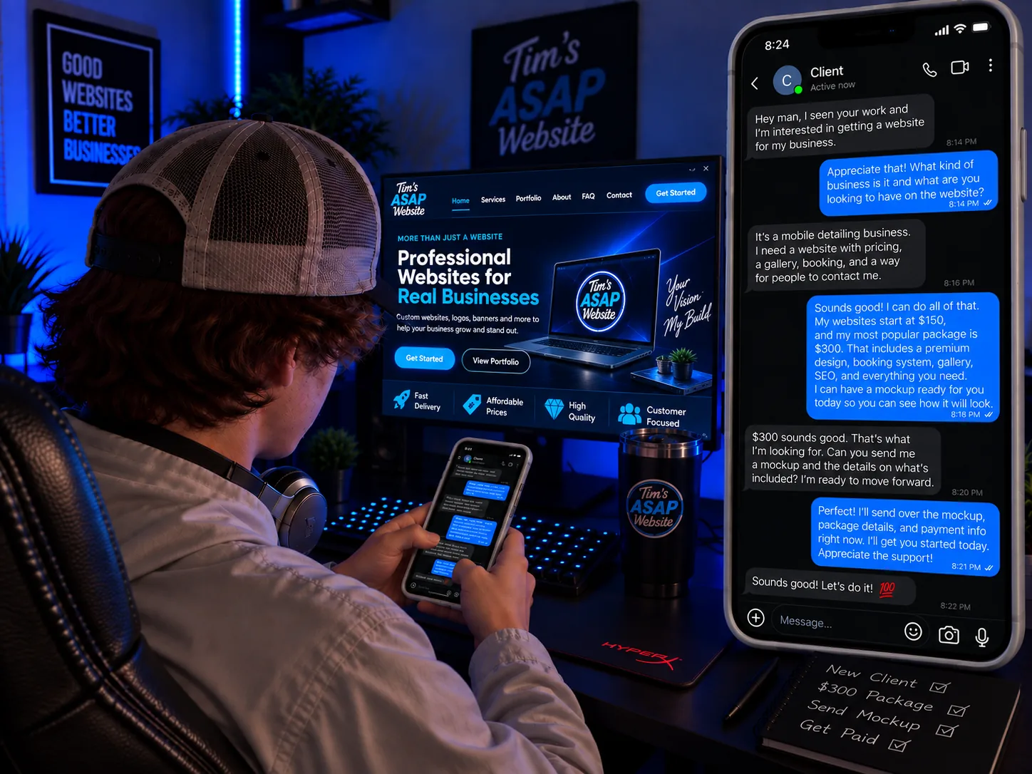 Website project communication with a client by phone