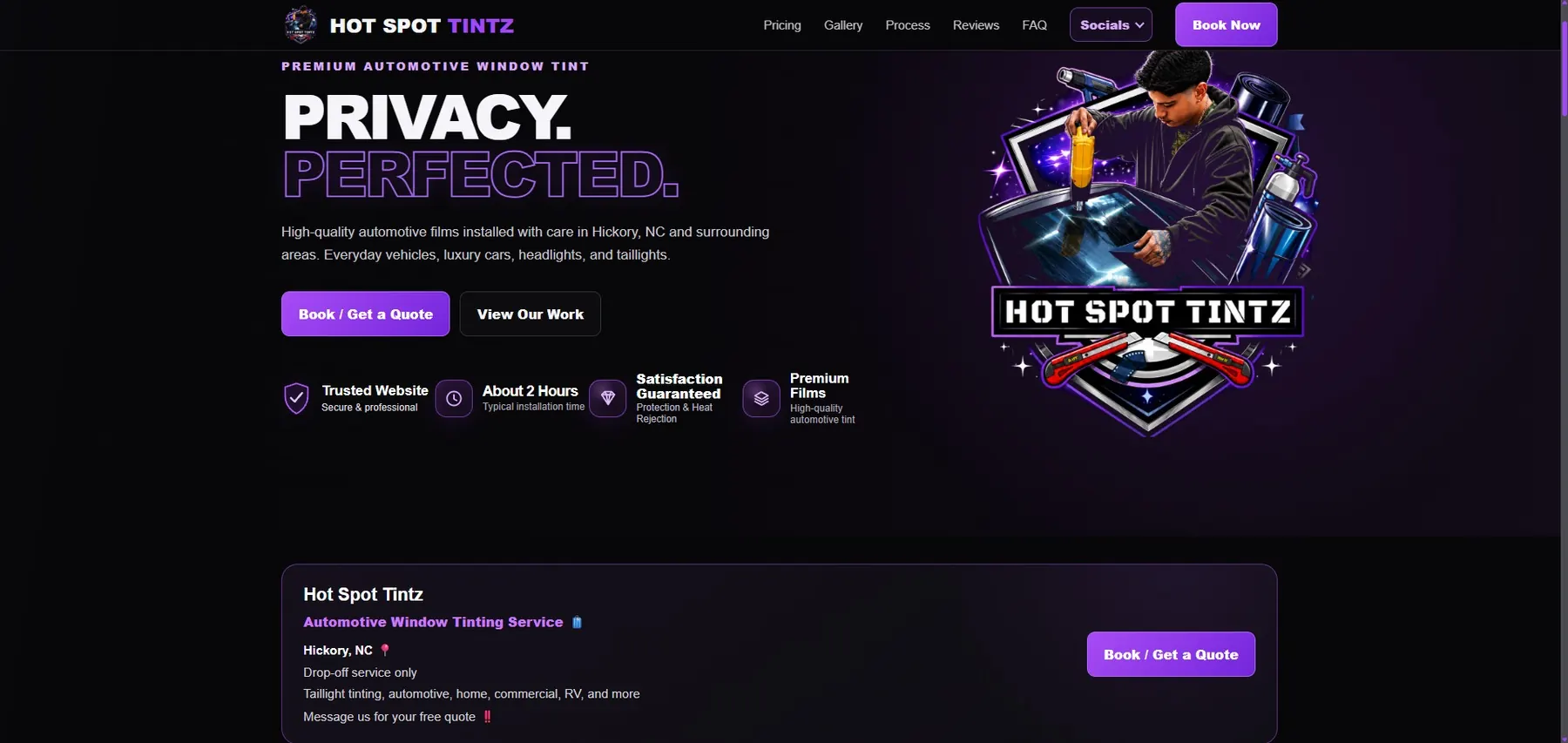 Hot Spot Tintz website